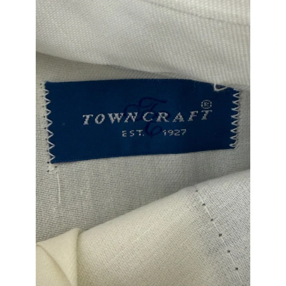 TownCraft Size W34 Worsted Wool Blend Minimalist Preppy Straight Leg Pants Brown